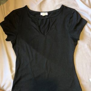 Black key hole cut out bodysuit